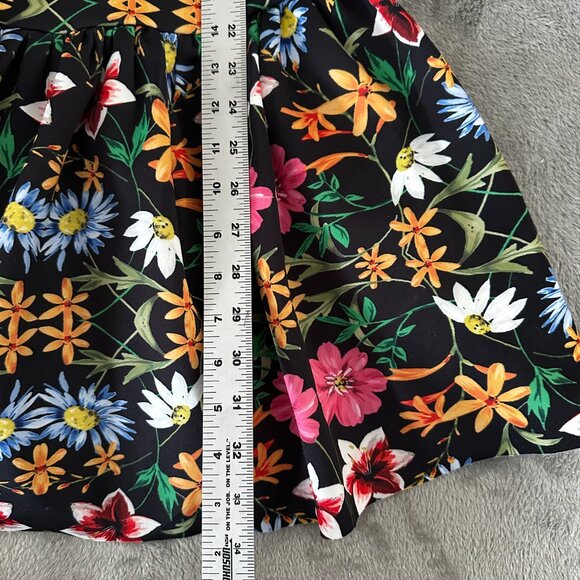 Neiman Marcus Floral Long Sleeve Tiered Mini Dress Women's SMALL Dark Romantic - Picture 2 of 7